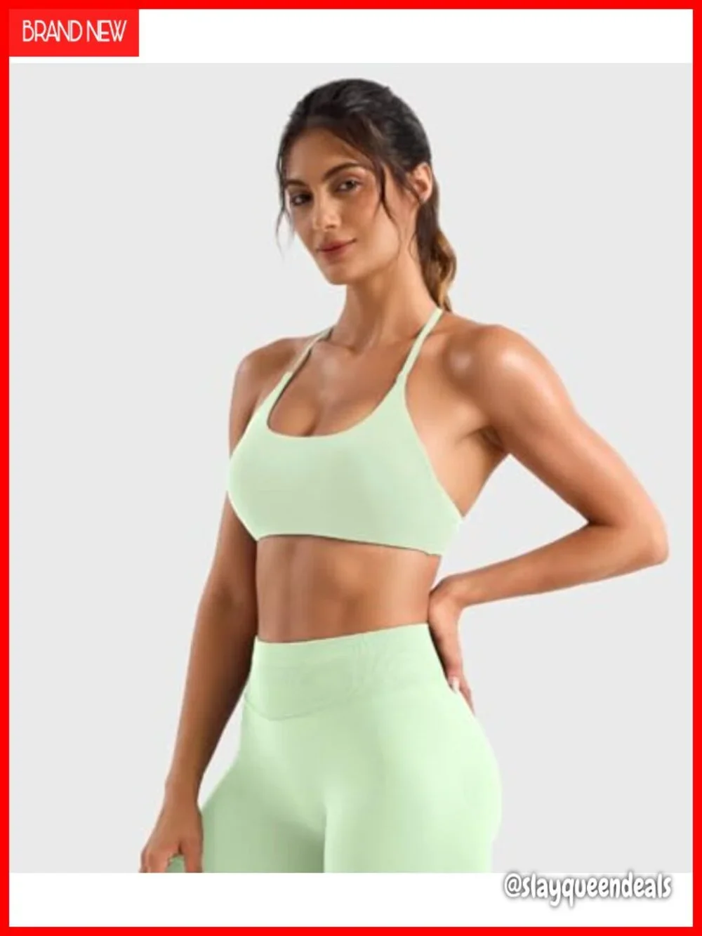 Padded Adjustable Straps Twist Back Sports Bra Crop Top
